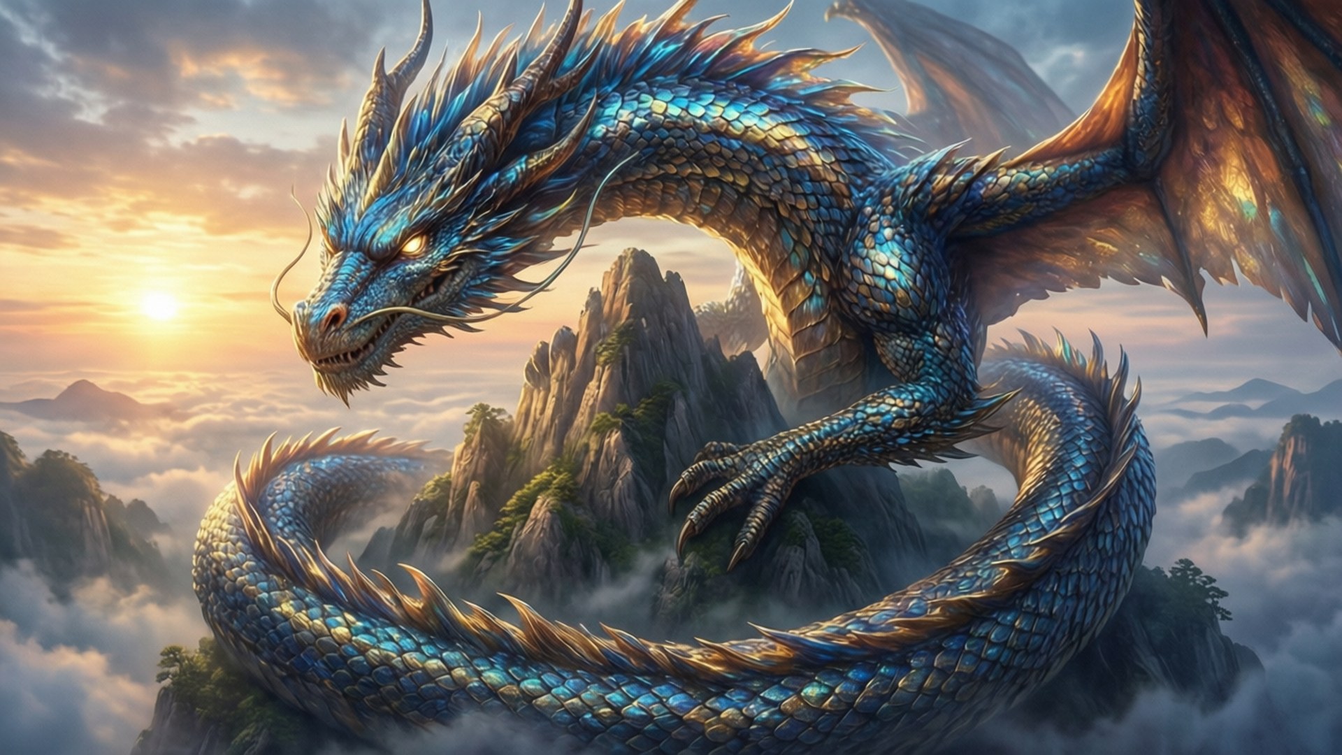 Celestial Dragon Rise by Wallpapers.art Studio