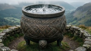 Celtic Silver Cauldron