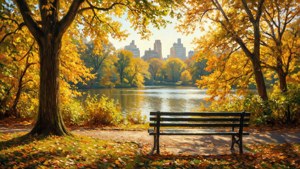 Central Park Autumn Bench