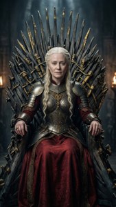 Cersei on Iron Throne