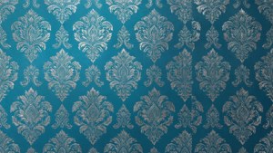 Cerulean Silver Damask