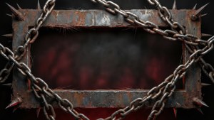 Chains and Spikes Grunge Border