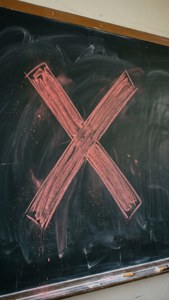 Chalk Wrong Cross on Board