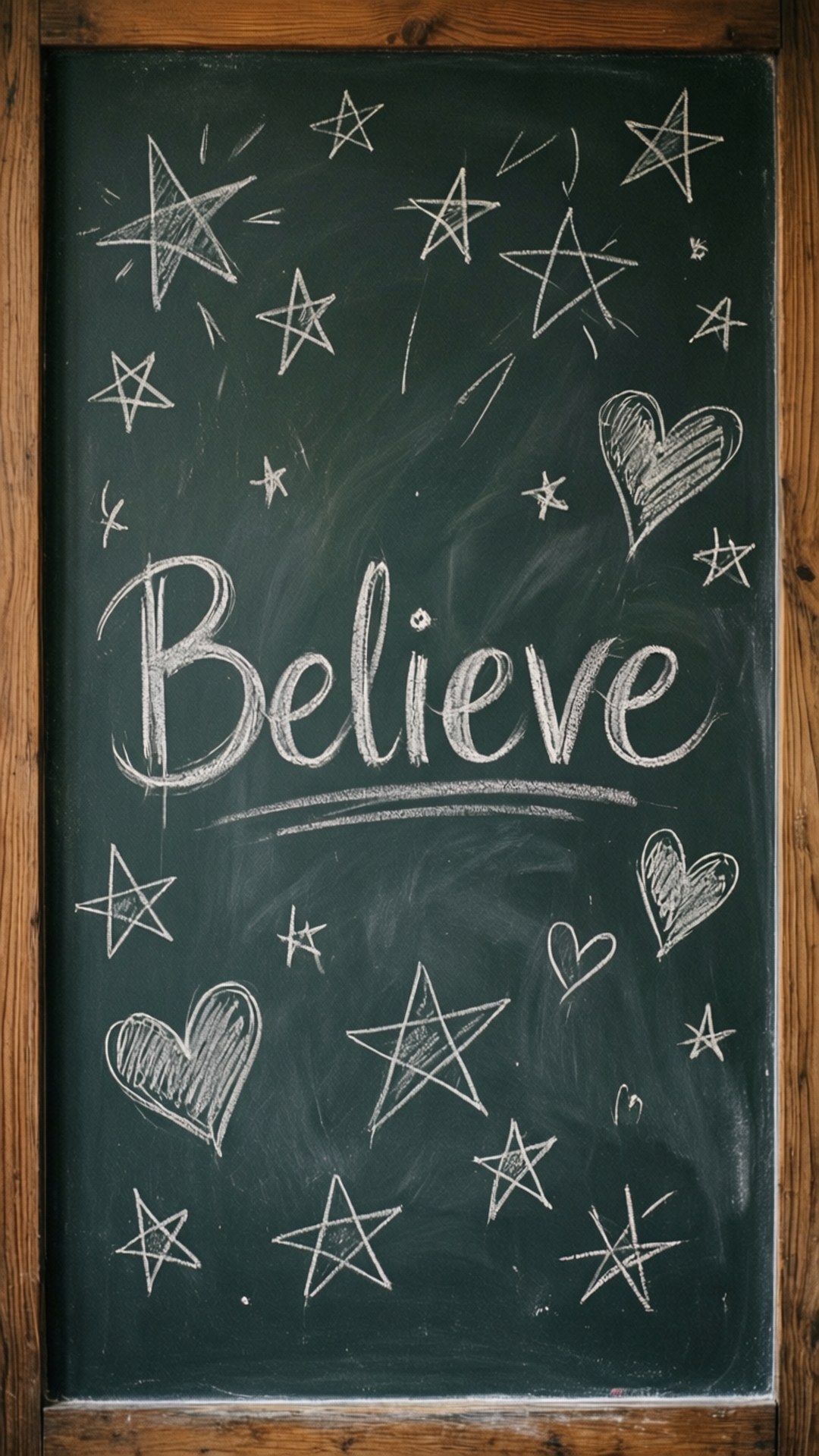 Chalkboard Believe Doodle by Wallpapers.art Studio