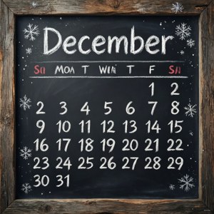 Chalkboard December Art