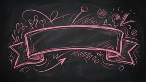 Chalkboard Doodle Pink Banner