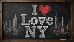 Chalkboard I Love NY