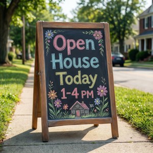 Chalkboard Open House Sign
