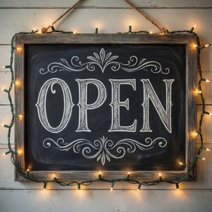 Chalkboard Open Sign