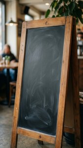Chalkboard Sign in Cafe