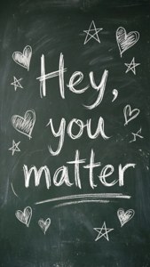 Chalkboard You Matter Doodles