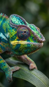 Chameleon on Leaf