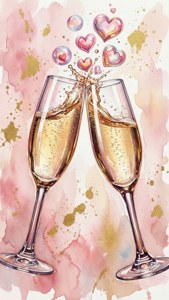 Champagne Toast Hearts