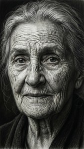 Charcoal Elderly Portrait