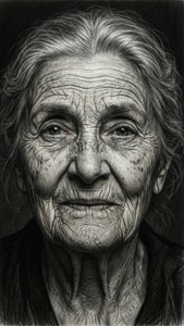 Charcoal Elderly Portrait