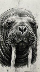 Charcoal Walrus Sketch