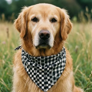 Checkered Bandana Dog