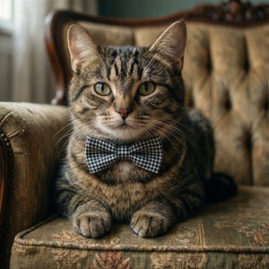 Checkered Bowtie Cat
