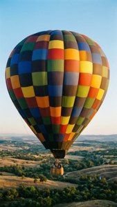 Checkered Hot Air Balloon