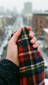 Checkered Scarf Snow