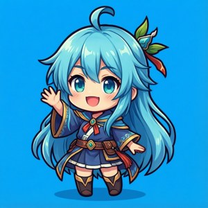Cheerful Aqua Chibi