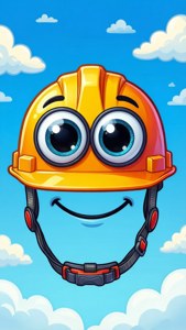 Cheerful Cartoon Hard Hat