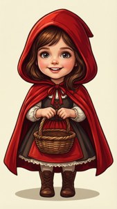 Cheerful Red Riding Hood