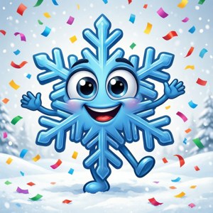 Cheerful Snowflake Emoji
