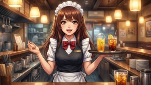 Cheerful Waitress at Work