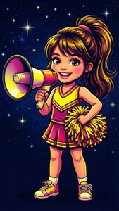 Cheerleader Megaphone Girl