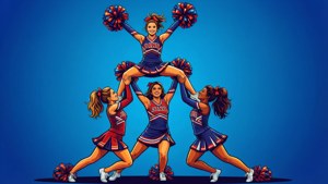 Cheerleader Pyramid Team