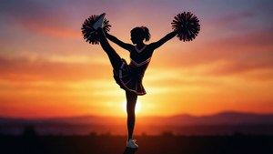 Cheerleader Silhouette Kick