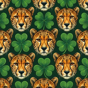 Cheetah Head Shamrock Tile