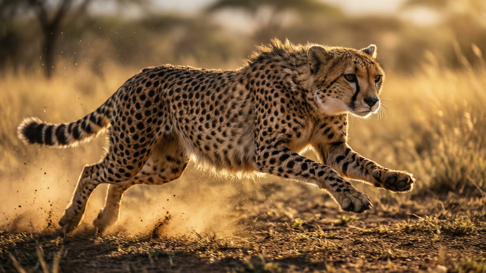 Cheetah in Golden Sprint by Wallpapers.art Studio