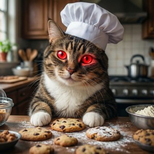 Chef Cat Red Eyes