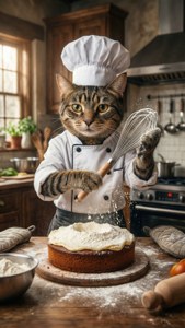 Chef Catdog Baking