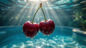 Cherries Underwater