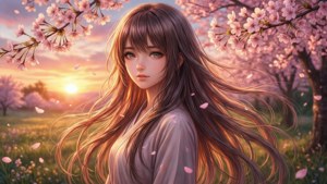 Cherry Blossom Anime Girl