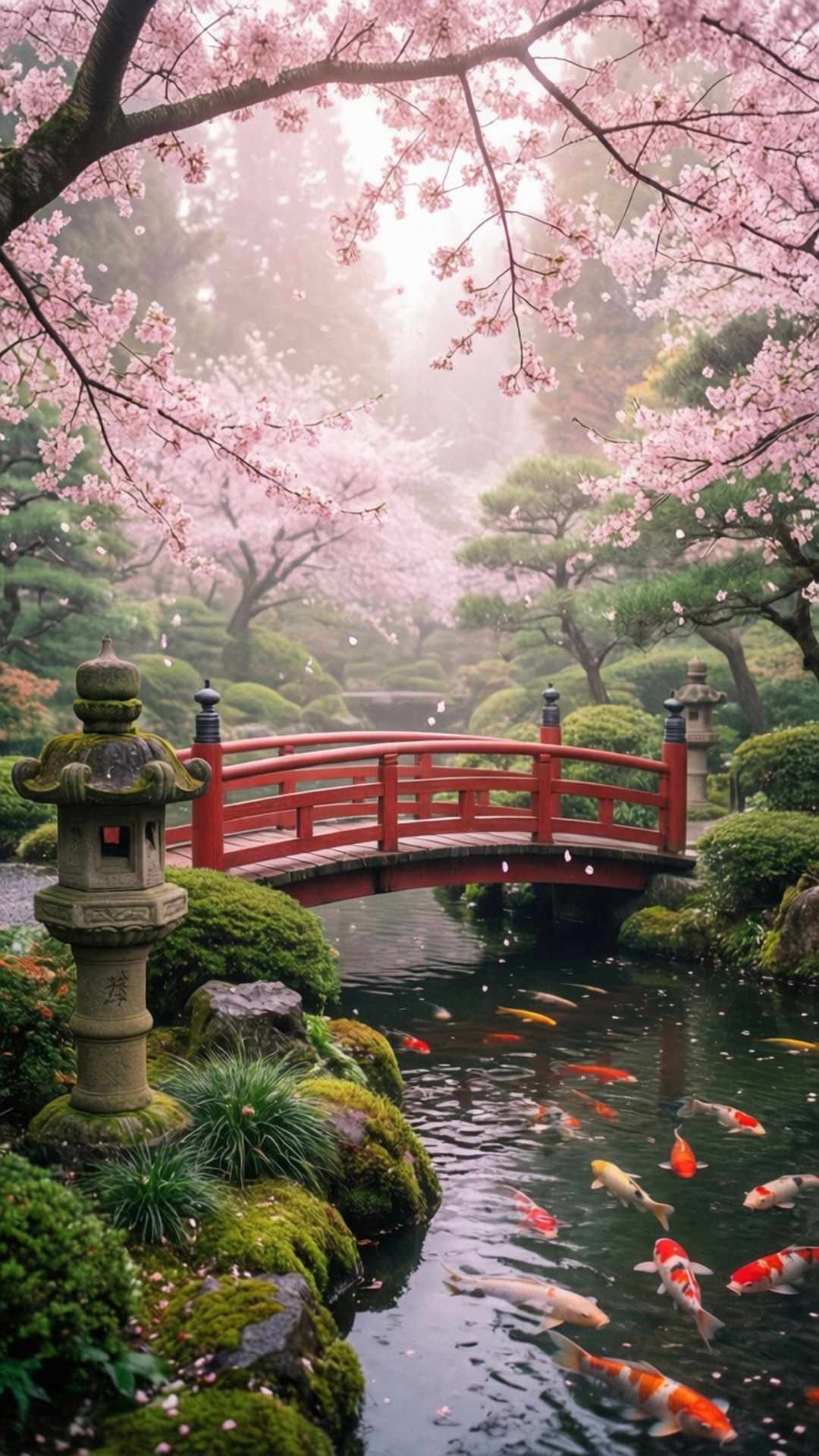 Cherry Blossom Bridge by Wallpapers.art Studio