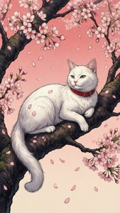 Cherry Blossom Cat