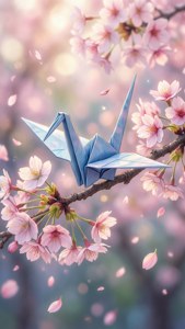 Cherry Blossom Crane