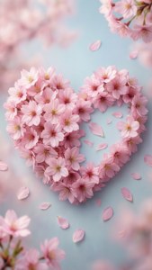 Cherry Blossom Half Heart