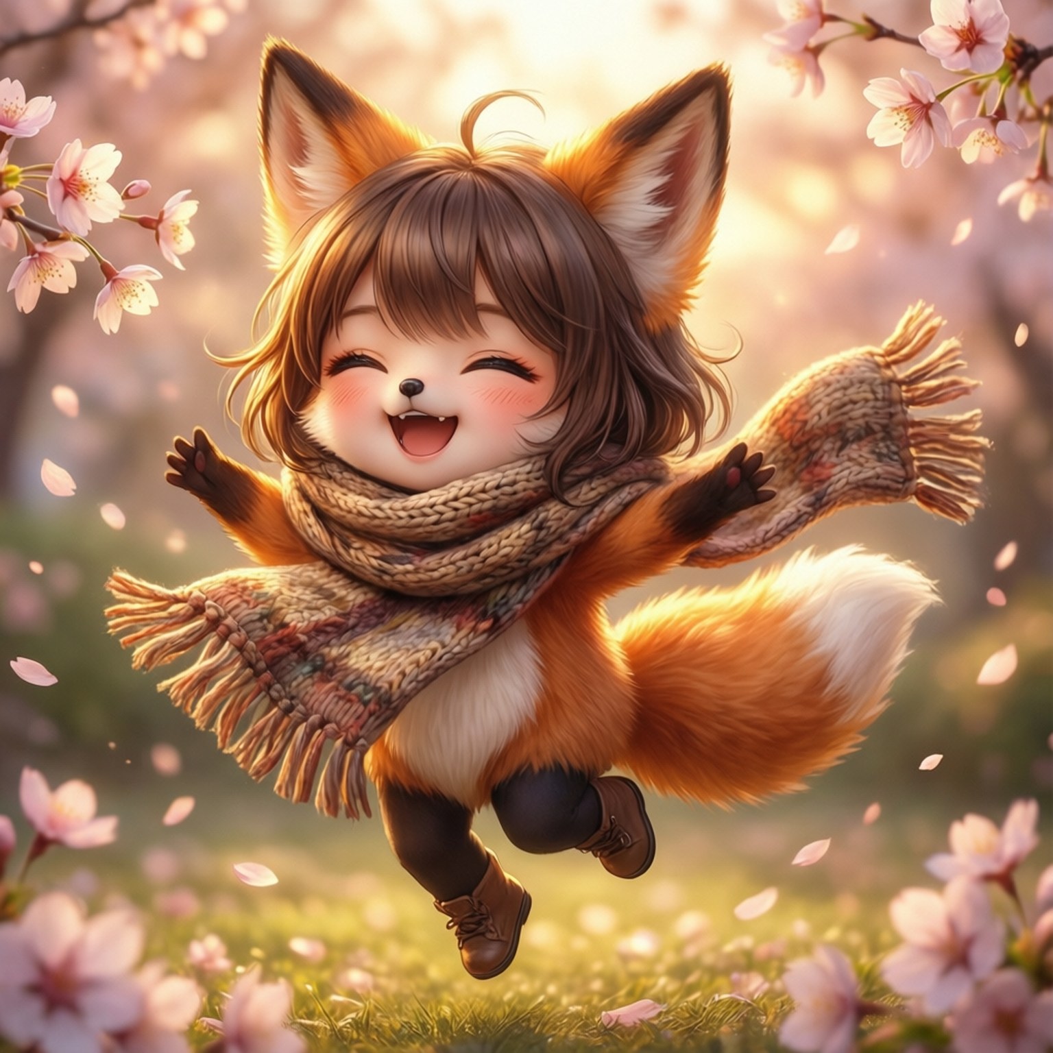 Cherry Blossom Leap by Wallpapers.art Studio