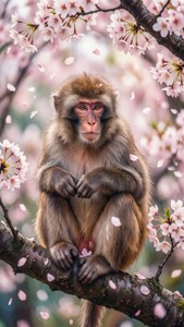 Cherry Blossom Macaque