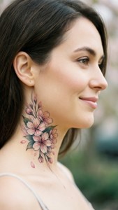 Cherry Blossom Neck Ink