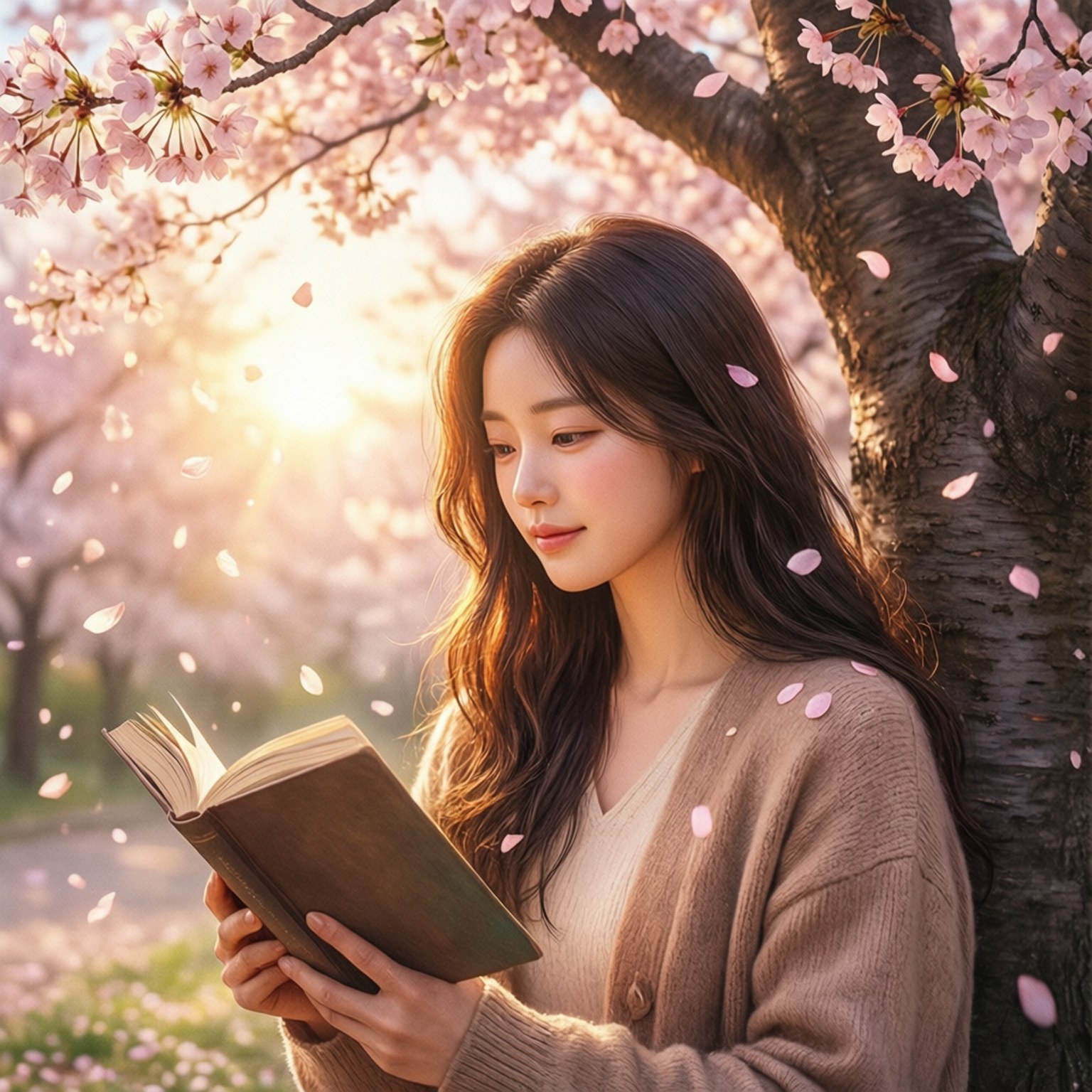 Cherry Blossom Reader by Wallpapers.art Studio