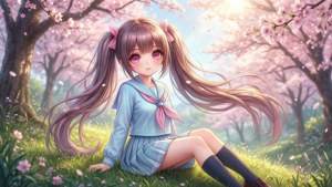 Cherry Blossom Schoolgirl