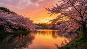 Cherry Blossom Sunset