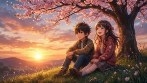 Cherry Blossom Sunset Kids