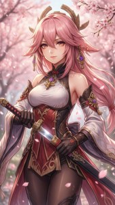 Cherry Blossom Swordswoman